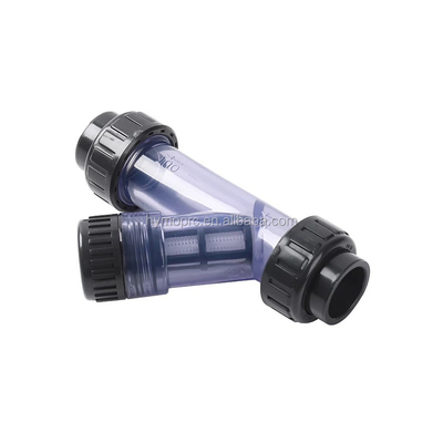 Industrie 1 inch transparante PVC Y-strainer met stopcontact/draadverbinding en handvat
