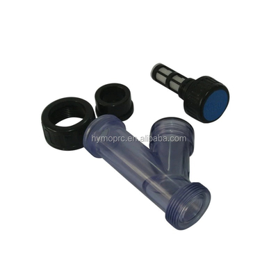 Industrie 1 inch transparante PVC Y-strainer met stopcontact/draadverbinding en handvat