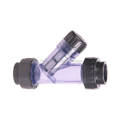 Industrie 1 inch transparante PVC Y-strainer met stopcontact/draadverbinding en handvat