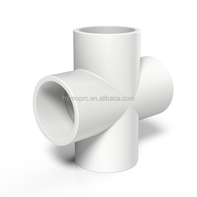 1/2 inch schema 40 pvc-fittings gratis monsters van witte 4-weg tee voor sanitaire behoeften