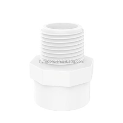 STANDARD Dikte Vervaardigt Wit Kleur Sch40 UPVC PVC Pipe Fitting Man Adapter