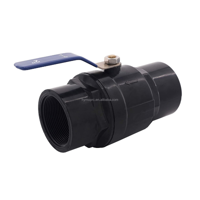 Aanpassen 1.5 inch Zwarte Kleur Plastic PVC Ball Valve met OEM Service en Materiaal