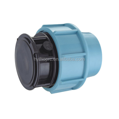 BSPT-draad Blauwe kleur PP-compressie-koppeling voor standaardlengte