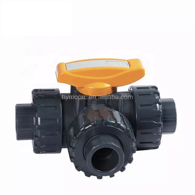 1 inch 3 Way PVC True Union Ball Valve met ABS-handvat van de fabrikant