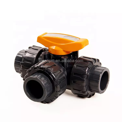 1 inch 3 Way PVC True Union Ball Valve met ABS-handvat van de fabrikant