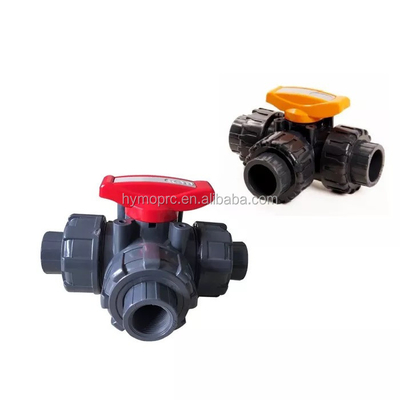 1 inch 3 Way PVC True Union Ball Valve met ABS-handvat van de fabrikant