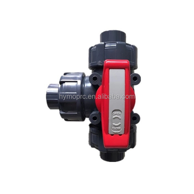 OEM ODM 2 inch Pool 3 Way Ball Valve met vormverwerking in witgrijze