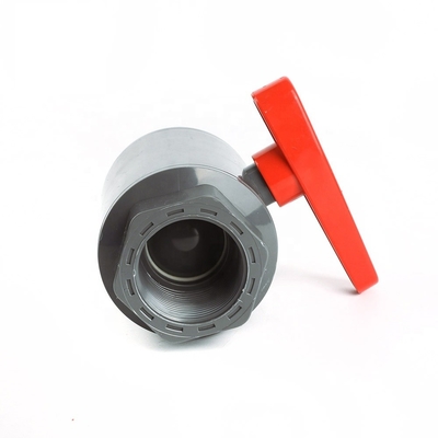 2-inch UPVC kogelklep met ABS-handgreep Witgrijze stopcontact/draadverbinding