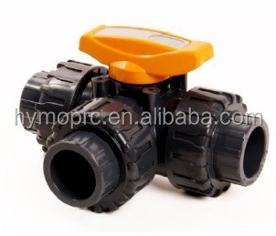 OEM ODM 2 inch Pool 3 Way Ball Valve met vormverwerking in witgrijze