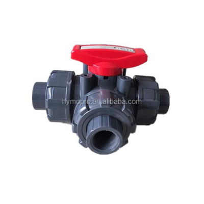 OEM ODM 2 inch Pool 3 Way Ball Valve met vormverwerking in witgrijze