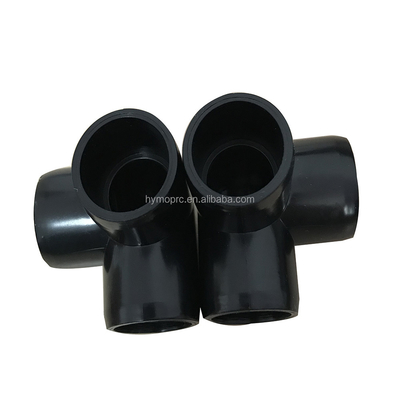 Zwarte PVC 3-Way Elbow voor 1/2&quot; tot 1&quot; Pipe Fittings Aanpasbaar OEM ODM