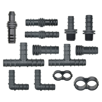 Blauwe 20 mm en 16 mm druppelbewateringsbevestigingen Plastic Clamp Ring voor PE-pijpdruppelbuis