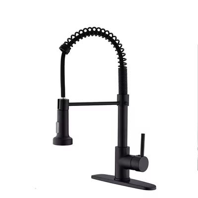 Klassieke enkele handvat roestvrijstalen keukenkraan met keramische klepkern en LED-licht